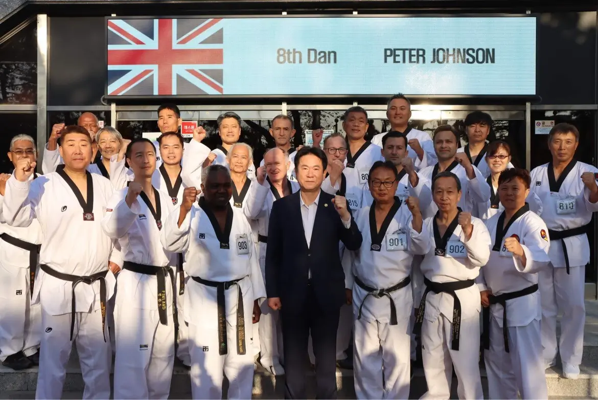 Peter Johnson of Stoke UTA has attained 8th Grand Master Dan grade at the Kukkiwon in Korea. Photo submitted by Peter Johnson 2
