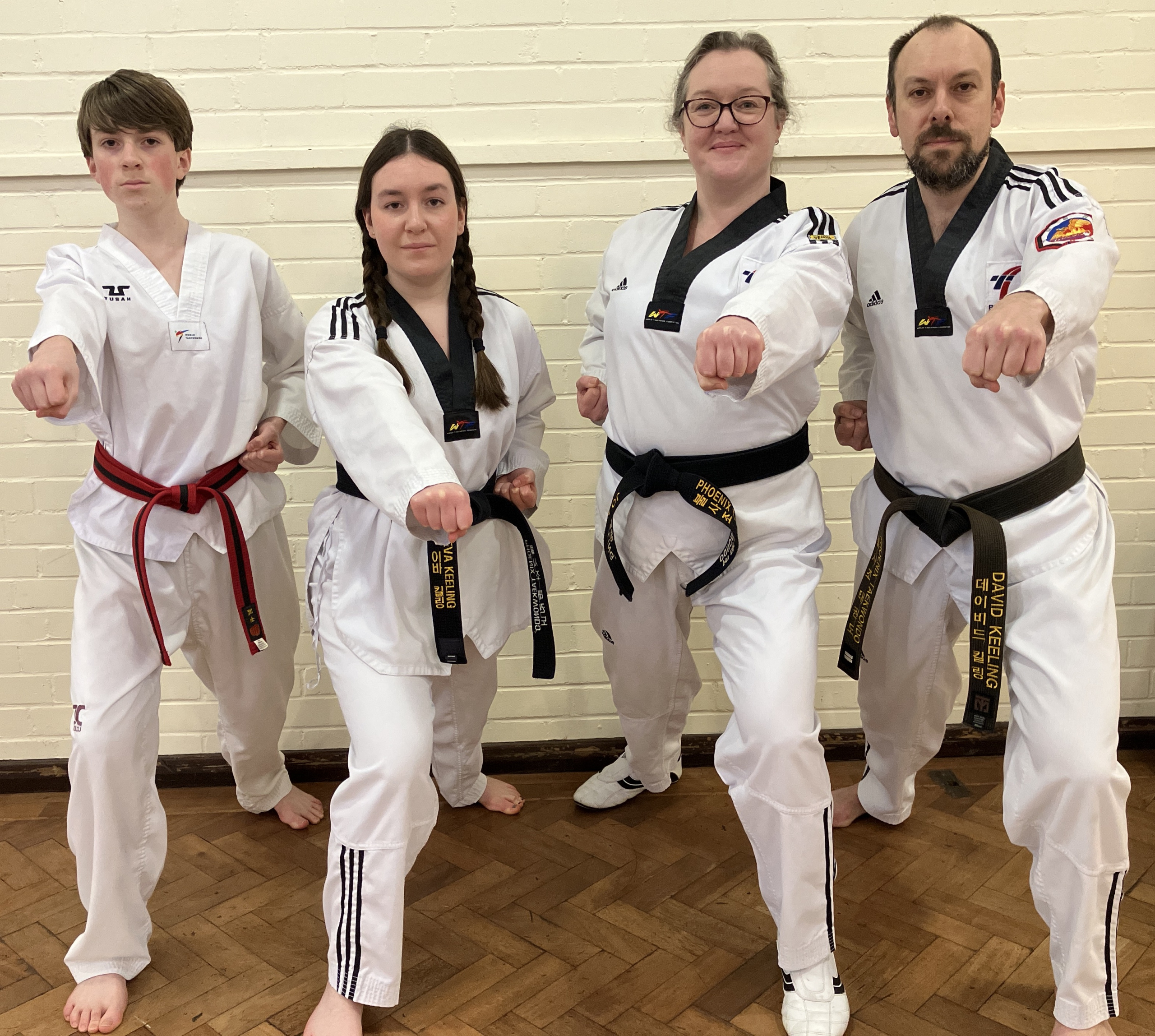 The Keeling family - James, Eva, Jo and Dave - Phoenix Taekwondo