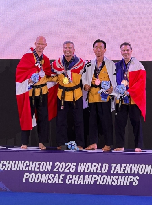 Ali Pourtaheri Gold World Taekwondo Poomsae Championships 2026 podium Ali Pourtaheri Gold World Taekwondo Poomsae Championships 2026 podium e1789743372179